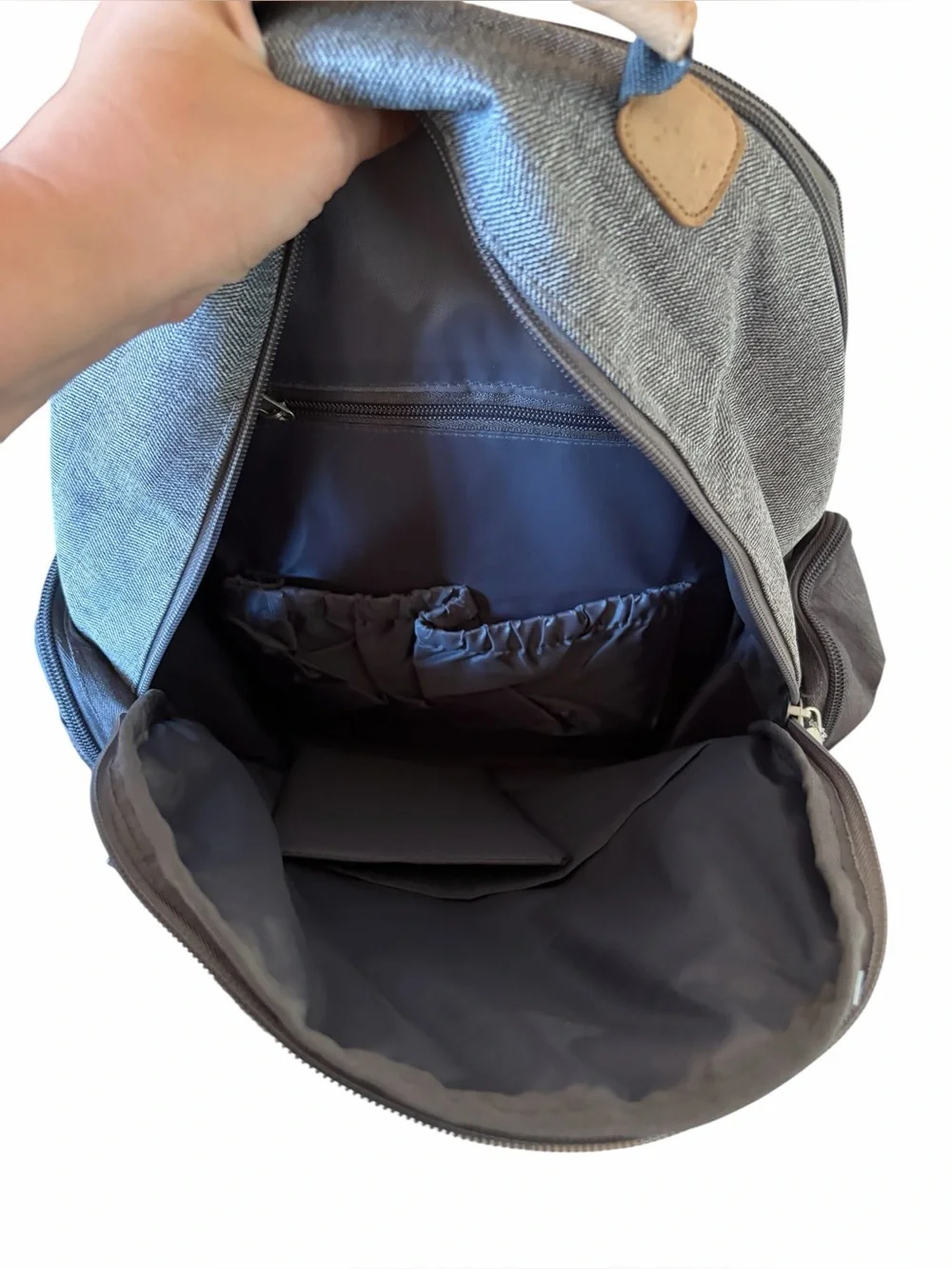 Eddie Bauer Bridgeport Places & Spaces Backpack Diaper Bag Gray with Tan New